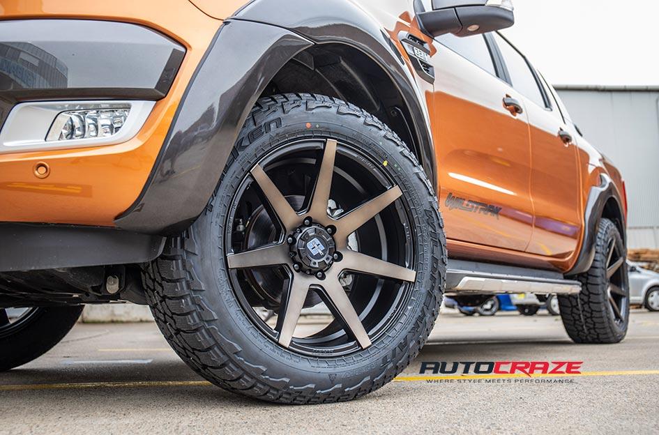 FORD RANGER AVALANCHE MACHINED FACE MATTE BLACK DARK TINT